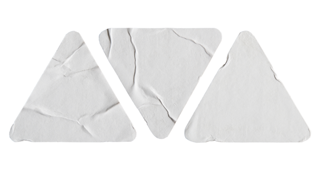 White triangular paper stickers