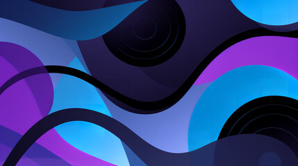 a purple and black abstract background vector illustration, in the style of snailcore, dark gray and blue, free-flowing lines, circular shapes, geometric shapes & patterns