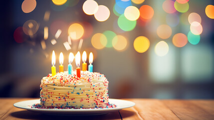 birthday cake with candles