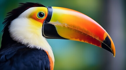 Fototapeta premium close-up shot super macro colorful toucan