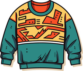 Retro vintage sweater from 90's, vector