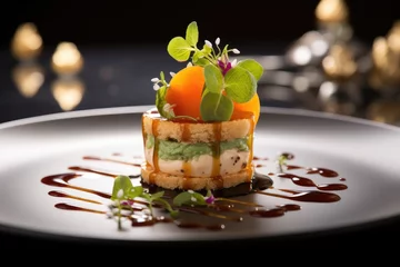 Poster Restaurant bite-sized appetizer at gourmet rest  © Ева Поликарпова