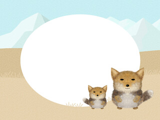 チベットスナギツネのフレーム（画用紙）