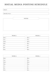 Social Media Posting Schedule