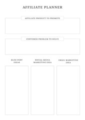 Affiliate planner