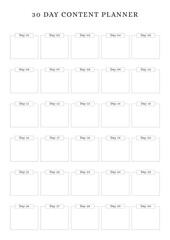 30 day content planner