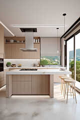 Fototapeta premium Cozy kitchen interior in modern house.