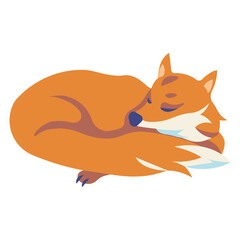 sleeping fox illustration