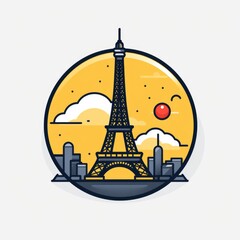 Eiffel Tower mascot for a company logo. Generative AI