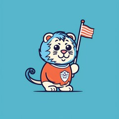 Fototapeta premium National flag mascot for a company logo. Generative AI