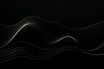 Abstract line art on black background. Minimalistic print for decor, postcard, congratulations, and poster. Generative AI