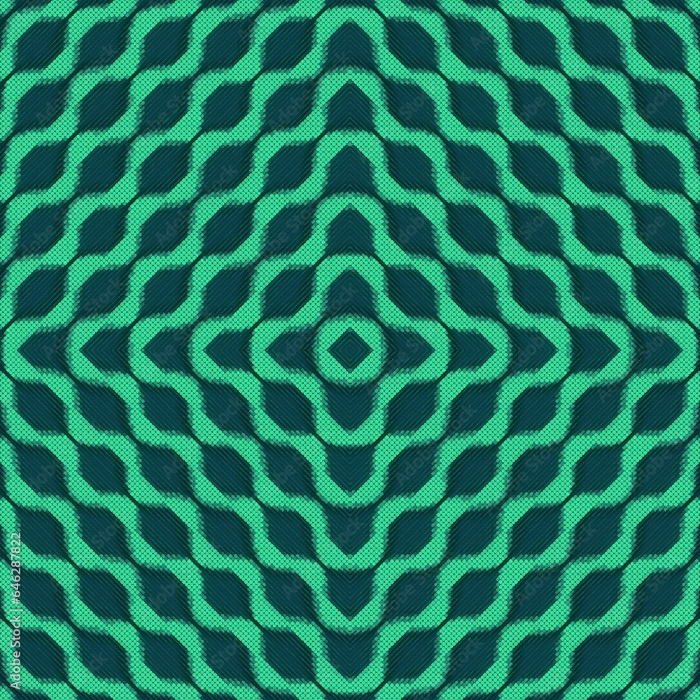 Aufkleber 3d rendering illustration of green pattern. Digital background