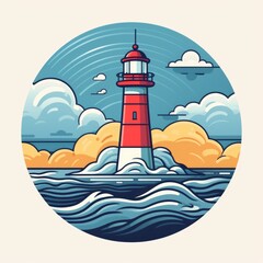 Lighthouse mascot for a company logo. Generative AI