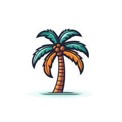 Palm tree mascot for a company logo. Generative AI