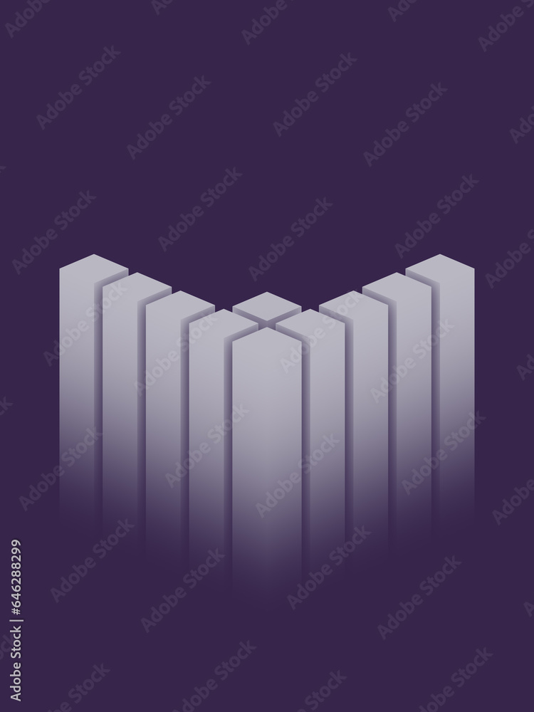 Poster fancy digital illustration background with elegant and simple geometric design. 3d rendering