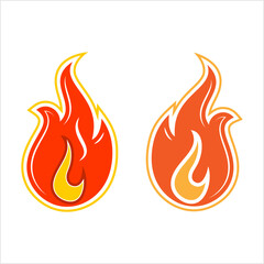 Fire Flame Icon Design Blazing Bonfire Flame