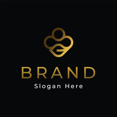 Luxury elegant Abstract minimalis logo modern with gold gradient
