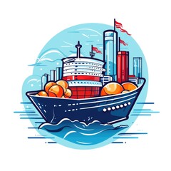 Cruise cocktail mascot for a company logo. Generative AI