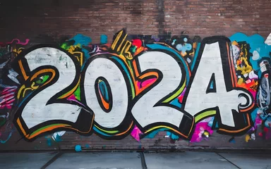 Crédence de cuisine en verre imprimé Graffiti 2024 graffiti on the wall