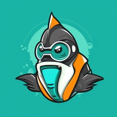 Snorkeling fins mascot for a company logo. Generative AI