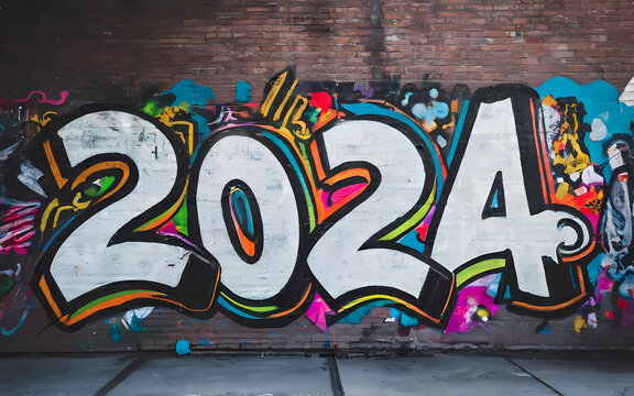 2024 graffiti on the wall