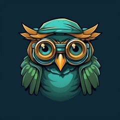 Obraz premium Wildlife binoculars mascot for a company logo. Generative AI