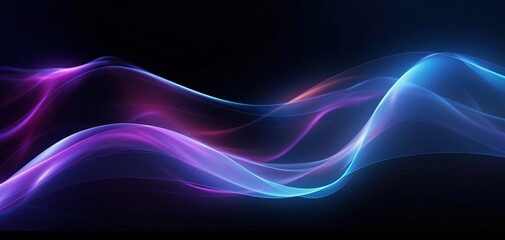 Curvy and blurred purple and blue lines, Abstract knife-like lines on dark backgrounds