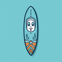 Surfboard mascot for a company logo. Generative AI