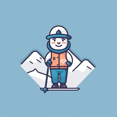 Ski poles mascot for a company logo. Generative AI