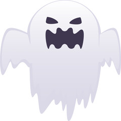 Terrifying Halloween Specter: Screaming Horror Spirit Isolated - A truly eerie and haunting white ghost, emitting spine-chilling screams in the spirit of Halloween.