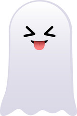 Playful Little Ghost: A Boo Friendly Halloween Spirit Isolated - An adorable and lively little ghost, known for its playful antics and cheeky tongue poking. A fun and friendly element to the spooky.