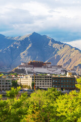 The View of Potala Palace and Plaza in Lhasa, Tibet, China 