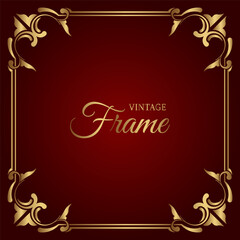 Fototapeta na wymiar classic gold frame, vector design