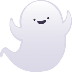 Friendly Halloween Spirit: Cute White Ghost Hugs You  Isolated - A friendly white ghost that exudes warmth and affection, making it perfect for Halloween-themed projects.
