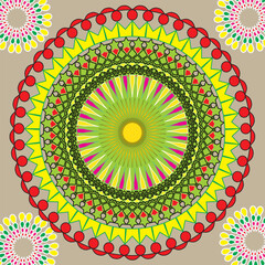 pattern with flowers mandala art