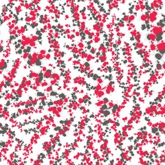 Seamless abstract textured pattern. Simple background with red, black and white texture. Digital brush strokes. Stains, spots. Design for textile fabrics, wrapping paper, background, wallpaper, cover.