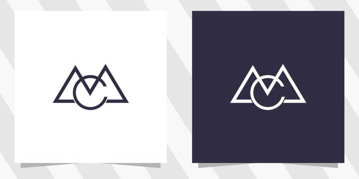 letter mc cm logo design