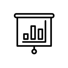 Graph human resources icon with black outline style. chart, business, symbol, graph, line, data, diagram. Vector Illustration