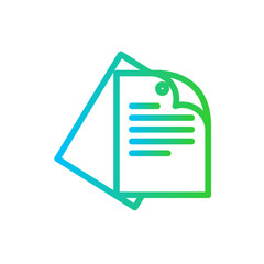 Task human resources icon with blue and green gradient outline style. task, business, check, checklist, clipboard, report, symbol. Vector Illustration