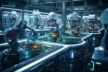 Fototapeta premium Futuristic machine production line