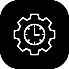 Time human resources icon with black filled line outline style. time, clock, hour, symbol, graphic, alarm, sign. Vector Illustration