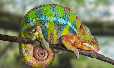 The chameleon is a fascinating and highly specialized reptile known for its remarkable ability to change the color of its skin and its distinctive appearance. 