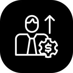 Finance manager human resources icon with black filled line outline style. management, finance, business, money, set, line. Vector Illustration