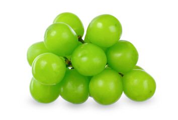 Green grapes isolated on white background