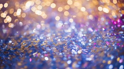 Glitter silver purple blue and gold lights