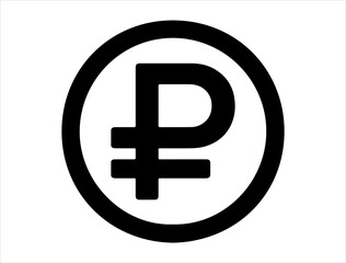 Russian ruble sign vector art