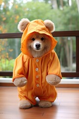 Cute bear with halloween costume. Generative AI