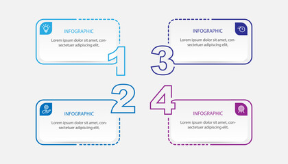 Modern design template business infographic with four step concept