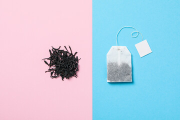 Concept of hot drink - tea and tea bag