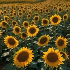 A field of sunflowers that follow the path of the sun, creating a mesmerizing dance of petals and light2